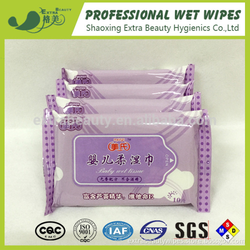 Lingette Wwet pour bébé non tissée naturelle Spunlace